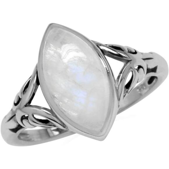 Jewelry - 14X7mm Natural Marquise Shape Moonstone 925 Sterling Silver
